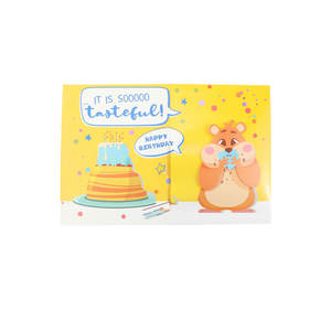 Carte de vœux pop-up créative avec design animé 3D, son et mouvement, thème gâteau <span class=keywords><strong>hamster</strong></span> et rat, pour joyeux anniversaire, avec carte de message et enveloppe - Product Image 2
