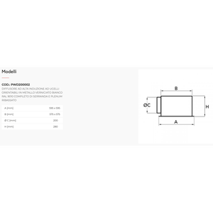 Difusor de Aire Acondicionado de Alta Inducción Tecnosystemi Completo con Boquillas Ajustables y Plenum Reducido - Product Image 2