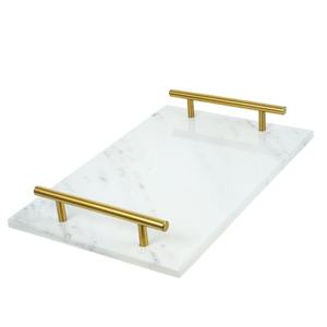 Factory Wholesale Marble Serving Tray Rectangle Luxury <b>White</b> Artificial Marble <b>Board</b> Decorative Wedding Food Fruit Serving Tray - Product Image 5