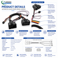 Kabel Harness Perakitan Audio dan Daya RCA 3.5mm untuk Radio Mobil ISO 40Pin OEM