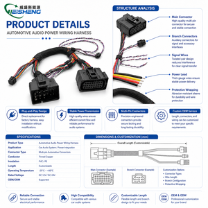 Harnais de câblage audio et d'alimentation OEM 40 broches ISO pour autoradio vers RCA <span class=keywords><strong>3</strong></span>,5 mm - Product Image 3