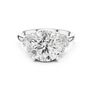 Bague de fiançailles et d'anniversaire pour femme en argent sterling 925 avec 5 pierres de moissanite taille brillant ronde de 3,5 carats et accent marquise - Product Image 2