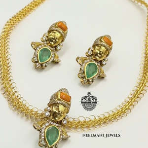 Colgante de acero inoxidable BALA JI con engaste de circonitas, forma de centipeda, chapado en oro, joyería bohemia para bodas, amuletos inspirados en el hinduismo. - Product Image 5
