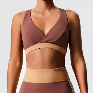 สปอร์ตบราสไตล์เรียบง่ายป้องกันการกระแทกดันทรงแบบไร้รอยต่อระบายอากาศได้ดีสำหรับโยคะวิ่งยิมฟิตเนส - Product Image 5