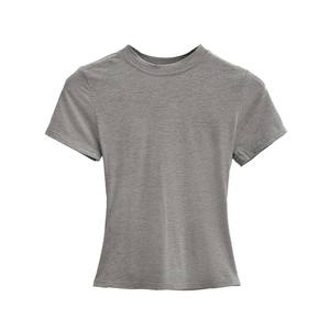 Nuevo diseño de algodón orgánico para mujer, camiseta sostenible para Fitness, correr, deportes, sublimación, tela suave y transpirable - Product Image 3