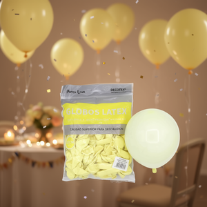 Ballons en latex Party Love 12 cm jaune pastel, sac de 100 pièces, décoration - Product Image 3