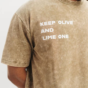 Camiseta lavada con ácido de peso pesado con logotipo personalizado para hombre, camisetas de gran tamaño, camisetas lavadas con ácido de la mejor calidad - Product Image 2