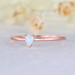 Real Gold Women's Romantic Wedding <b>Ring</b> Natural Ethiopian Opal Gemstone Luxury Solid Gold Karat Certified Fine Jewelry - Product Image 2