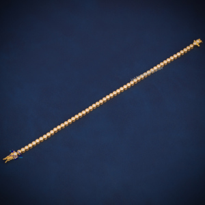 Último diseño corte redondo Moissanite diamante bisel ajuste tenis eternidad pulsera 925 joyería de plata esterlina para mujeres - Product Image 3