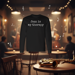 Camiseta de manga larga Jazz Is My Therapy, ropa de regalo para amantes de la música - Product Image 3