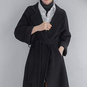 Abrigo de lana personalizado para mujer 2026, estilo gabardina, con solapa sólida, manga larga, cierre de un solo botón, transpirable - Product Image 4