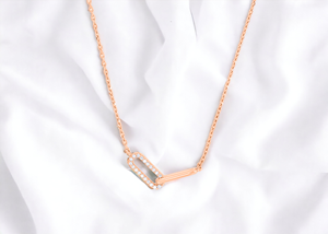 Vente en gros de luxe 0.10 carats en laboratoire diamant trombone lien collier en or massif 14K 18 pouces fournisseur B2B - Product Image 5
