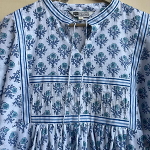 Robe longue bohème grande taille pour femmes pour l'été Robe en coton imprimé bloc avec décoration de gland Style décontracté - Product Image 1