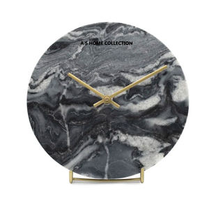 Vente en gros d'horloge de table en métal couleur noir et or de style premium design circulaire pour la décoration intérieure et crochet suspendu - Product Image 5