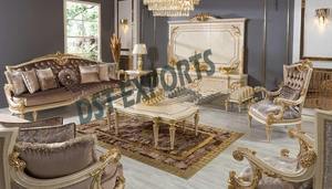 ชุดโซฟาห้องนั่งเล่นสไตล์วิคตอเรียน 7 ที่นั่ง แกะสลักด้วยมืออย่างหรูหรา ดีไซน์หนักแน่น เหมาะสำหรับตกแต่งงานแต่งงาน - Product Image 3