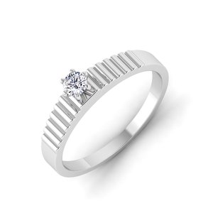 Anillo de eternidad de diamante de corte redondo solitario chapado en oro hecho a mano, anillo de regalo de aniversario de compromiso de boda para mujer para esposas - Product Image 1