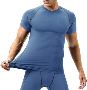 Camisa de compresión de media manga para hombre Bjj MMA Rash Guard Camisa de entrenamiento de compresión Gimnasio y entrenamiento Ropa de compresión sostenible - Product Image 2