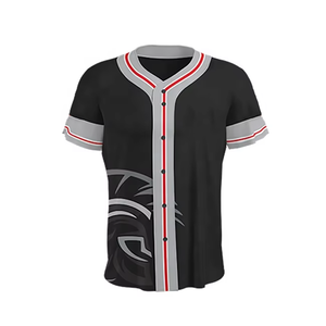 T-shirt à manches courtes boutonné en jersey à séchage rapide, uniforme de baseball personnalisé pour hommes, femmes, garçons, équipe sportive, uniforme imprimé - Product Image 1