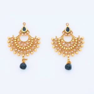 Boucles d'oreilles chandelier chic plaqué or faites à la main Bijoux fantaisie - Product Image 1