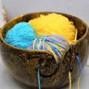 Handmade Wooden Yarn Bowl <b>Knitting</b> Crochet Supplies Organizer Holder <b>Storage</b> Container Natural Wood Yarn Bowl for Knitters - Product Image 1