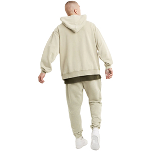Sweats à capuche personnalisés de qualité supérieure 100% coton, épaules tombantes, surdimensionnés, lourds, vêtements d'hiver, teinture unie, sweats à capuche grande taille - Product Image 2