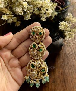 ต่างหูดีไซน์เนอร์ที่มีคุณภาพดีที่สุดพร้อมต่างหูหินสำหรับผู้หญิงสาวๆสำหรับตอนเย็นดูสำหรับงานปาร์ตี้แฟชั่น - Product Image 2