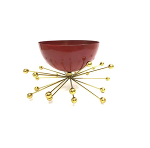 Bol en bois de piédestal à la mode avec Base en métal bol de fruits de service en bois de luxe Antique décor à la maison centres de table pour table - Product Image 3