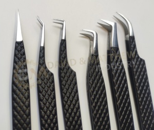 แหนบที่หนีบขนตา90องศาตัวจับเพชรที่หนีบขนตาแบบด้านสีดำด้านโลโก้ตามสั่ง - Product Image 2