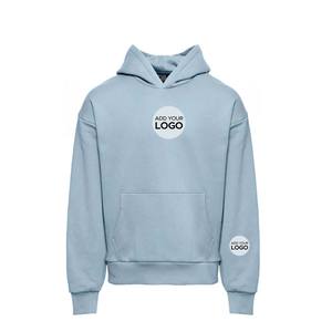 Sudadera con capucha relajada para hombre con cremallera, para impresión de logotipo, precio reducido, sudaderas personalizadas al por mayor, 100% algodón peinado - Product Image 5