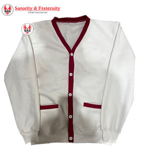 Custom Sorority Embroidered Ladies Delta Sigma <b>Cardigan</b> Sweater Winter Casual Style with Button Decoration Front Logo Position - Product Image 1