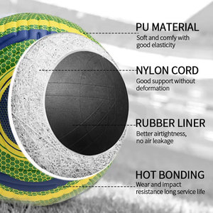 ขายส่งลูกฟุตบอลคุณภาพดีที่สุด ขนาด 5 แบบกำหนดเอง ผลิตลูกฟุตบอลคุณภาพสูง รับผลิตแบรนด์ส่วนตัว ลูกฟุตบอลสำหรับสถาบันฝึกสอน โรงงานผลิตลูกฟุตบอล PU แบบ OEM - Product Image 4