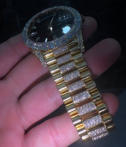 Montre mécanique de luxe en diamant Moissanite VVS Premium Full Yellow View MIYOTA en acier inoxydable Logo personnalisé Style Hip Hop - Product Image 5