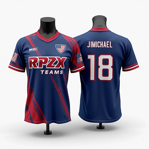 Uniformes de ropa deportiva con cuello redondo de malla transpirable sublimada personalizada para hombre, camisetas de pesca de fútbol y baloncesto impresas - Product Image 1