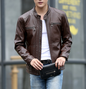 Vestes en cuir véritable entièrement personnalisées pour hommes fabriquées à Sialkot, au Pakistan, bon marché et bon marché - Product Image 4