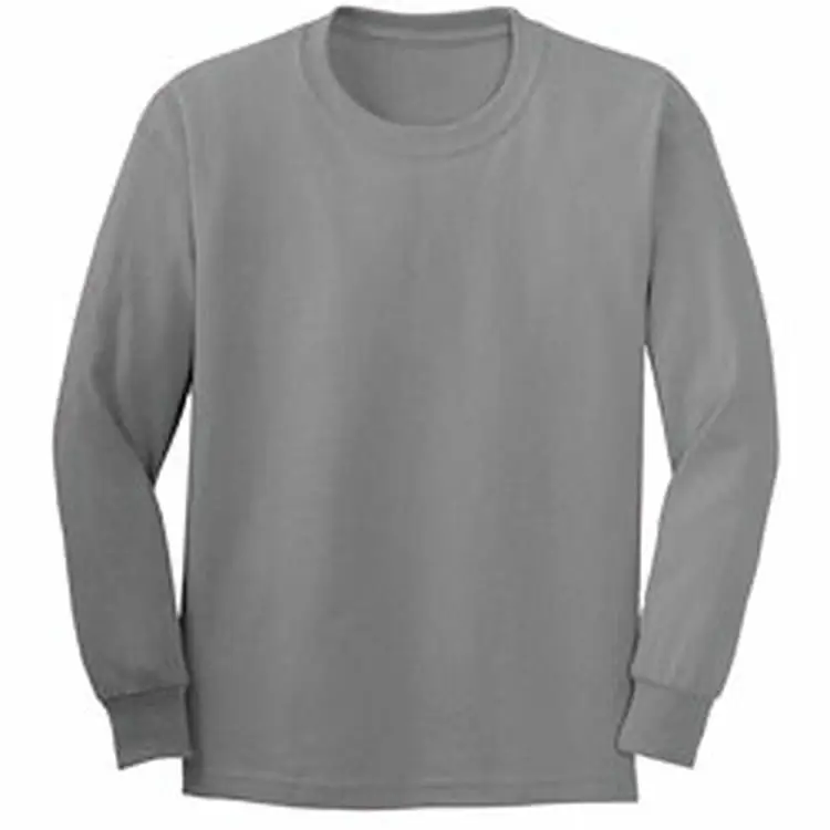 Custom Casual Long Sleeve Tshirts Cotton T-shirt for Men Blank 100% Cotton Smart Casual Solid Pattern Knitted O-neck