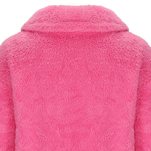 Logotipo personalizado Sherpa Polar Fleece Zip up Jacket Oink color Bordado Fleece Sherpa Invierno transpirable Cálido sharpa chaqueta de las mujeres - Product Image 4
