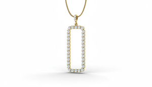 จี้รูปแท่งสี่เหลี่ยมผืนผ้าประดับเพชรทองคำ ดีไซน์เรียบหรู ทันสมัย สง่างาม ไม่ตกยุค เหมาะสำหรับผู้หญิง - Product Image 4