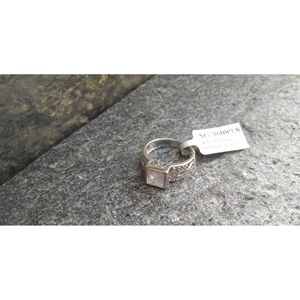 Shah Gems Women's Natural Rose <b>Quartz</b> <b>Ring</b> Romantic 925 Sterling Silver with Ovate Cut Rhodium Plating for Everyday Wear - Product Image 1