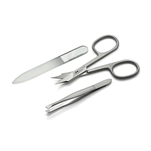 Kit professionnel de manucure en acier inoxydable avec ciseaux, lime à ongles et pincettes pour adultes, style classique - Product Image 1
