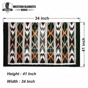 2024 tapis de selle de cheval personnalisé de luxe profilé Ranch Dressage laine feutre de coton multicolore cuir occidental polycoton Logo taille - Product Image 6