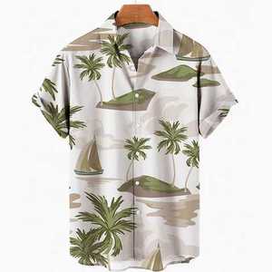 Camiseta hawaiana con estampado personalizado para hombre, ropa de playa relajante, con sublimación, gradiente, fabricación de camisas multicolor - Product Image 5