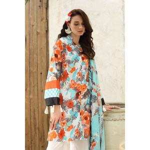 Conjunto de traje de 3 piezas sin coser para mujer con estampado floral y dupatta de tela estampada CL-52563 - Product Image 1