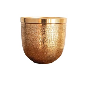 hot selling galvanized Home Garden decor Metal Aluminum Flower <b>Pot</b> & Planter set of 3 gold Plated Finished Decorative Plant <b>Pot</b> - Product Image 4