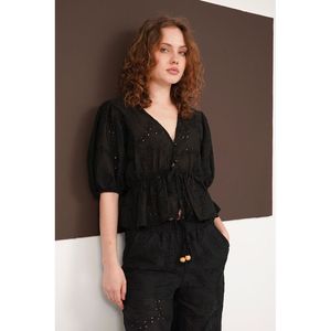 เสื้อคลุมผ้าโปร่งปักลายผูกด้านหน้า ขายส่ง - [object Object] - Product Image 1