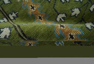 Tapis artisanal indien noué à la main 8x10, 9x12, 10x14 pieds. Vert royal et ivoire. Style turc traditionnel. Tapis en laine motif arbre de vie. - Product Image 2