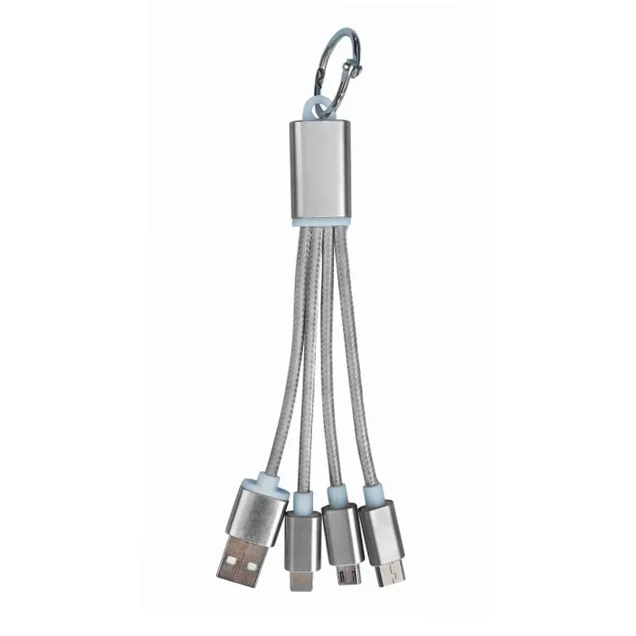 2024 도매 판촉 선물 휴대용 멀티 키 체인 USB 데이터 코드 3 에서 1 열쇠 고리 충전 케이블