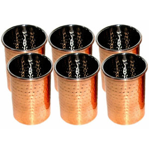 Superbe gobelet en cuivre pur pour l'eau, gobelet décoré, grand format, personnalisé pour les articles de bar et les ustensiles de boisson. - Product Image 3