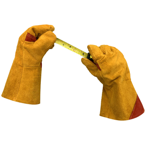 Made in Pakistan Custom Cut Resistant Cowhide Split Leather Welding Gloves - Product Image 5