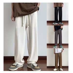 <b>Men's</b> Loose Fit Wide Leg <b>Lounge</b> <b>Pants</b> 2025 Korean Style Casual OEM Service Trending Oversized Knit for Everyday Relax Fit - Product Image 5