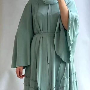 Robe Abaya pour femmes musulmanes en lin pakistanais, design 2026, design personnalisé, anti-froissement et respirante, couleur unie, vente en gros - Product Image 1